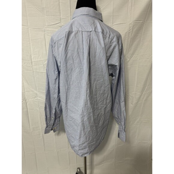 Tommy Hilfiger Men's Button-Up Shirt White And Blue Striped Size Medium - Picture 2 of 3
